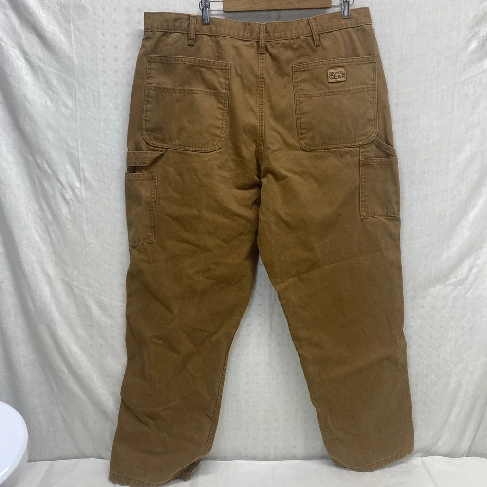 Gravel Gear Carpenter Pants 40/30‎ Relaxed Fit Brown Heavy Duty 100% Cotton SEE